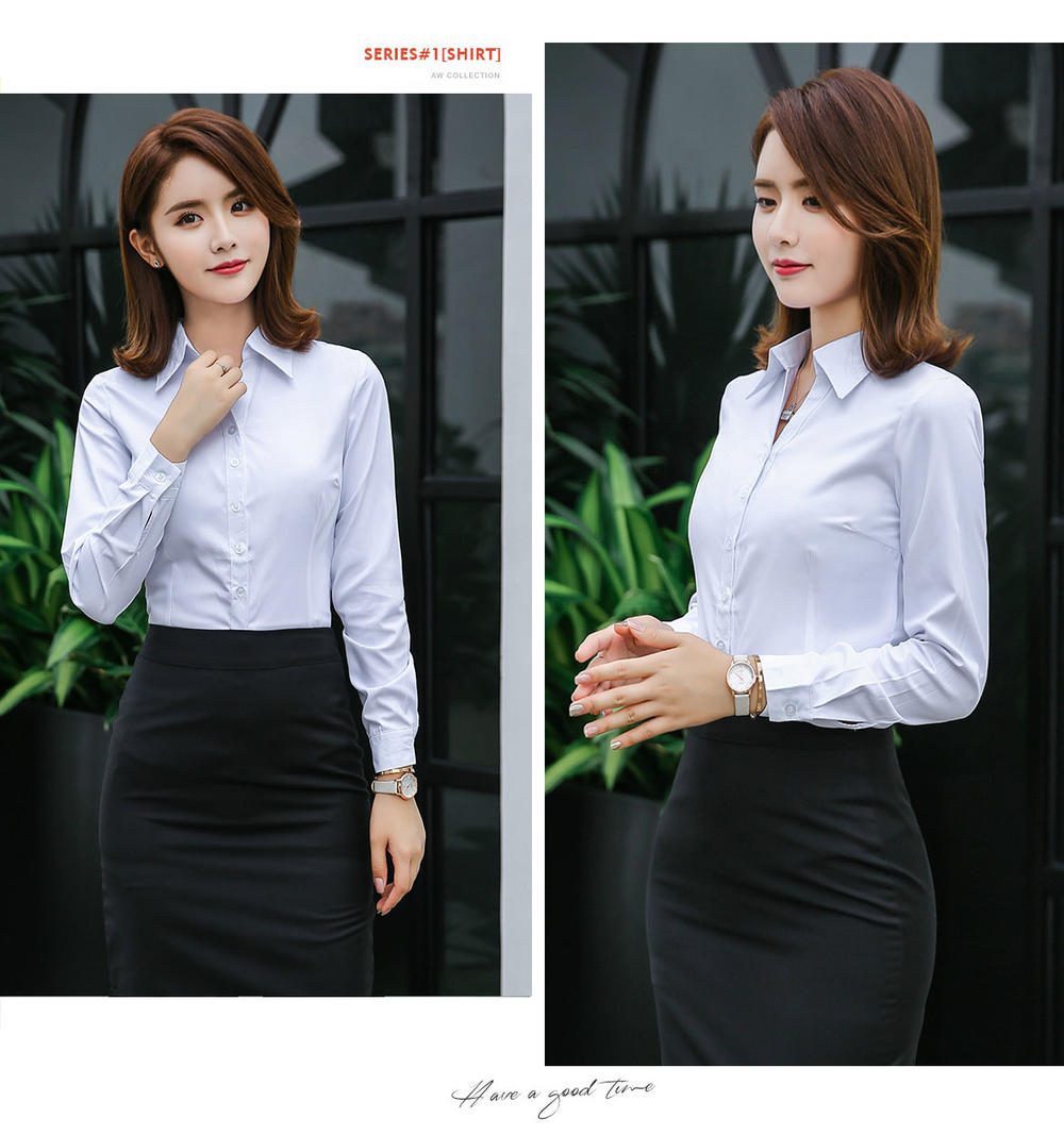 V领HD99/HD502#长袖细斜纹女衬衫(图4)